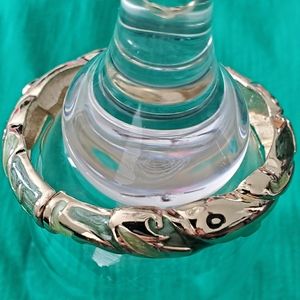 Green and Gold Bangle Bracelet